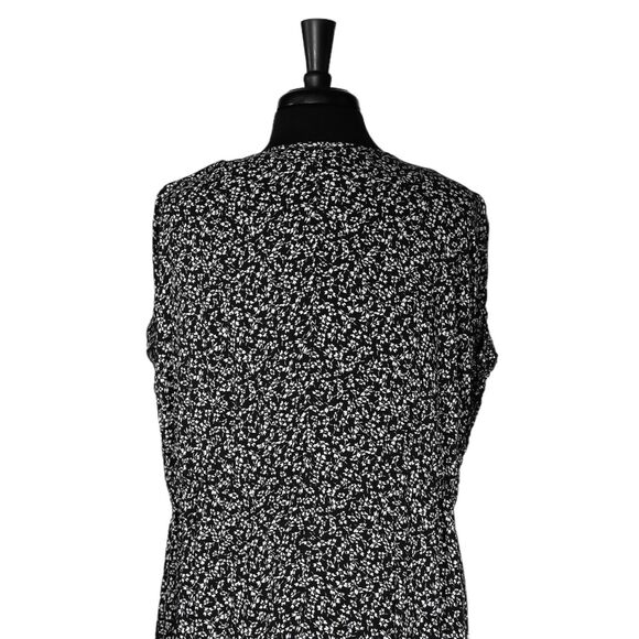 Free People Women's Dress Black White Floral Pockets Drawstring Oversized Size M - Picture 8 of 10